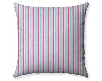 Christmas Stripes Pillow - Red and Green - French Ticking - Christmas Pillow Cover - 100% Cotton Fabric - Throw Pillow - Pillow Cover