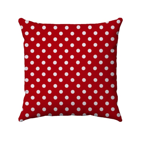 Red and White Polka Dot Pillow - Polka Dot Throw Pillow - Nursery Decor - Trendy Cushion Cover - Decorative Pillow - Accent Throw Pillow