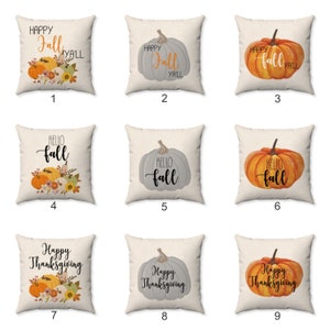 Autumn Farmhouse Pillow Collection - 9 Designs - Autumn Decor - Fall Farmhouse Decor - Thanksgiving Pillow - Farmhouse Fall Pillow Cover