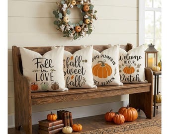 Farmhouse Autumn Pillow Cover: Fall Sweet Fall Design