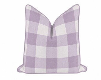 Purple Plaid Pillow Cover - Orchid Buffalo Check Plaid - Many Sizes - Premier Prints - Cotton Twill