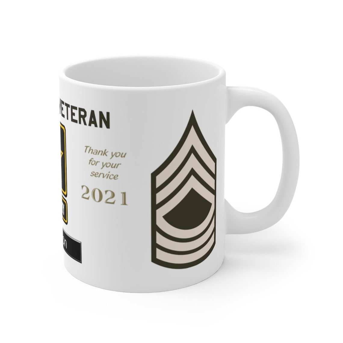 Personalized US Army Veteran 11oz Premium Ceramic Coffee Mug Etsy
