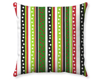 Multi-Stripe Pillow Cover - Christmas Home Decor - Festive Holiday Decorations - Holidays Home Accent - Throw Pillow Cover