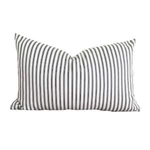 Black Ticking Stripe Pillow Cover: Cotton Twill Farmhouse Style