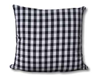 black gingham pillow