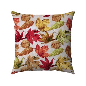 Autumn Leaves Cotton Throw Pillow - Fall Decor - Thanksgiving Decor - Autumn Leaves Pillow Cover - Autumn Decor - Decorative  Pillow Cover