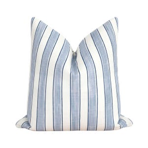Brush Stripes Mist Slub Canvas Pillow Cover – Coastal Home Decor