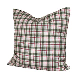 Christmas Tartan Plaid Pillow Cover: Farmhouse Tartan Throw Pillow