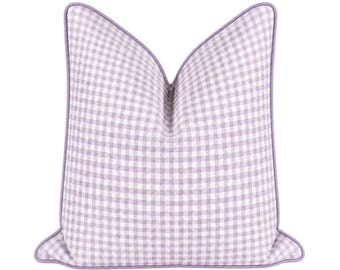 Orchid Gingham Pillow Cover - Many Sizes - Cotton Twill - Premier Prints