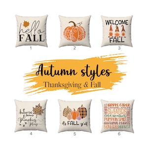 Autumn Farmhouse Pillow - Thanksgiving Decor - Pumpkins Pillow Cover - Fall Home Decor - Autumn Farmhouse Decor - Fall Farmhouse Pillow