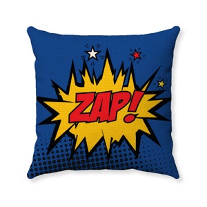 ZAP! Pillow Cover: Retro Comic Book, Pop Art Pillow