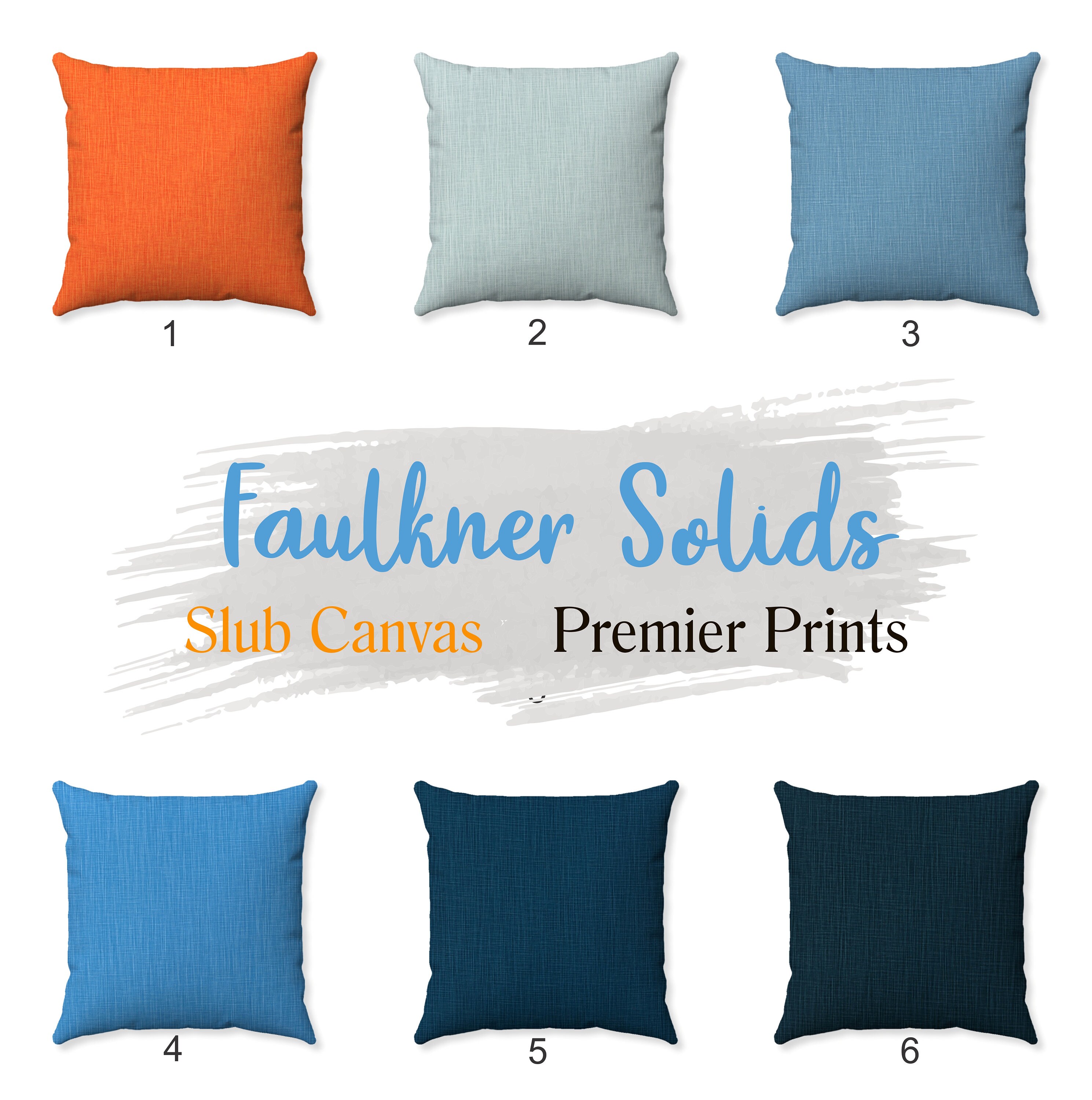 Solid Slub Canvas Pillow Cover - Textured Fabric - Premier Prints Faulkner Collection - Solid Color Accent Pillow - Decorative Throw Pillow