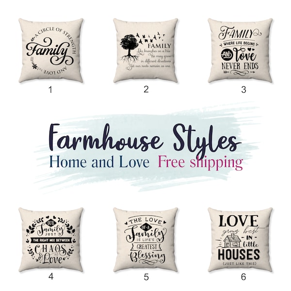 Farmhouse Quotes Pillow - Family Quotes - Typography - Shabby Chic - Country Farmhouse Pillow - Inspirational Quote - Throw Pillow
