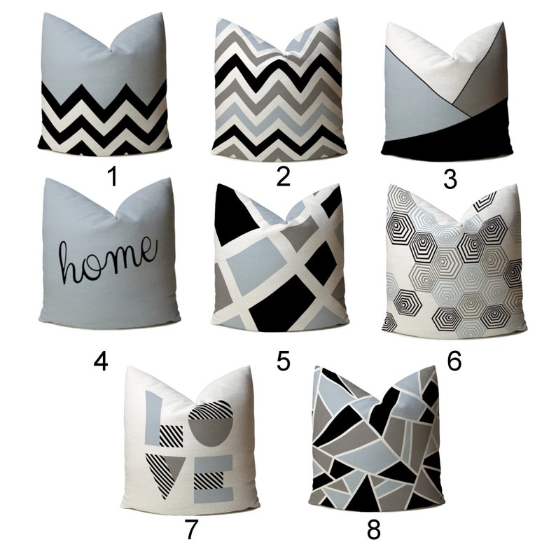 Modern Geometric Pillows Geometric Pattern blue Gray Etsy