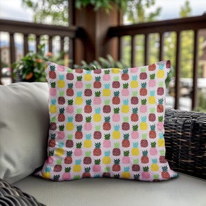 Pineapple Pillow Cover: Colorful Tropical Fruit, Summer Home Decor