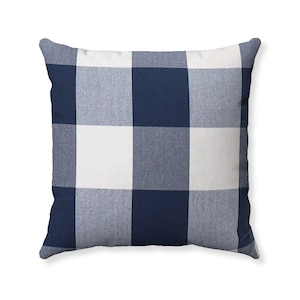Buffalo Check Plaid Pillow - Dark Blue and White - Reversible - Farmhouse Decor - Cabin Decor - Buffalo Check - Throw Pillow