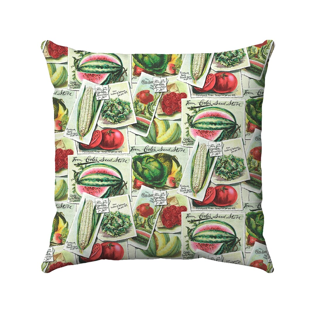 Fruit and Vegetables Pillow Seed Packets Print Gardening - Etsy