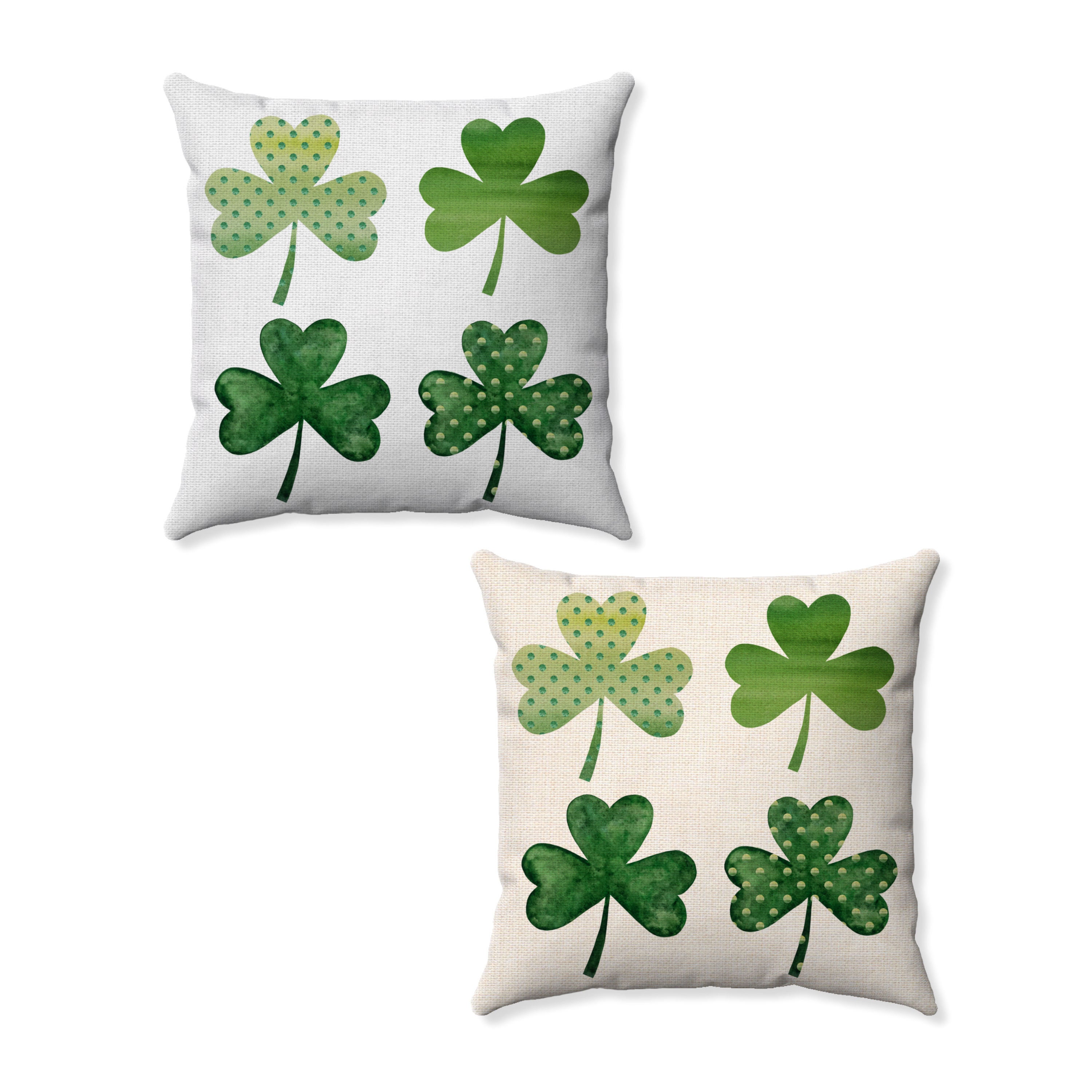 Yakuyir St Patricks Day Throw Pillow Covers 18x18 Set of 4 Linen Spring  Green Irish Shamrock Clover Lucky Home Decor Happy St Patrick''s Holiday  Outdoor Farmhouse Sofa Couch Accents Cushion Cases 