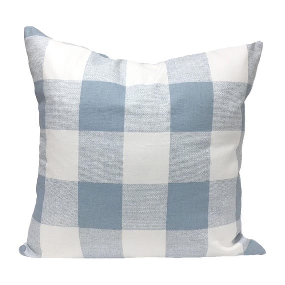 Anderson Plaid Pillow Cashmere Blue Buffalo Check Plaid Pillow
