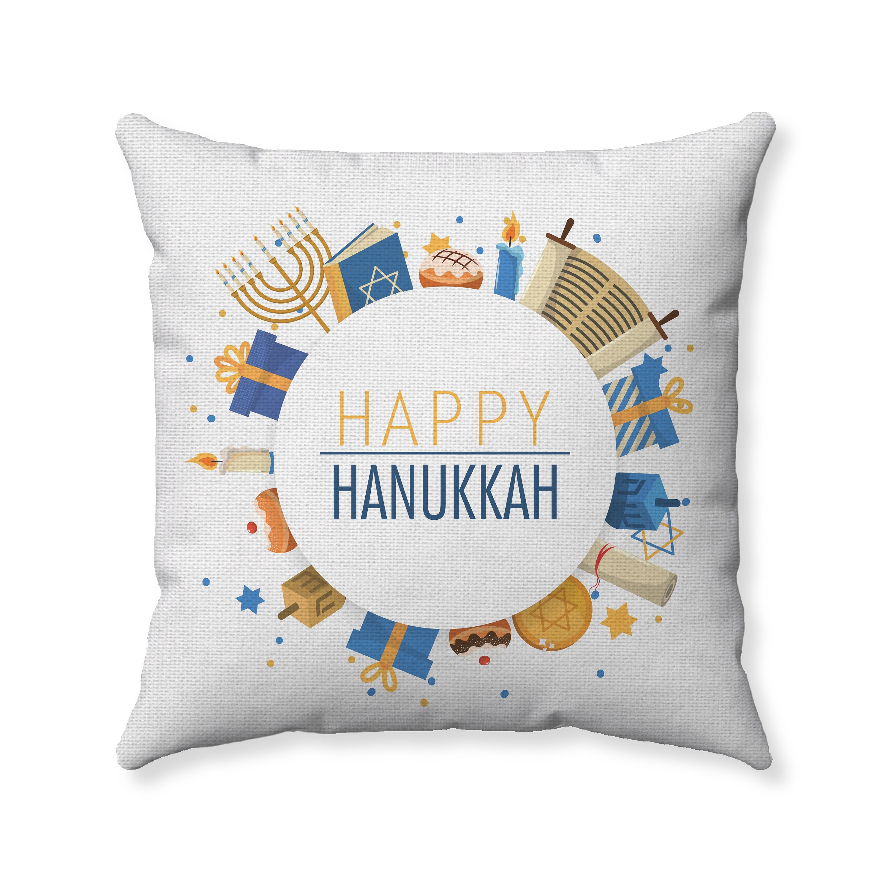 Happy Hanukkah Pillow Festival of Lights Hanukkah Gift - Etsy