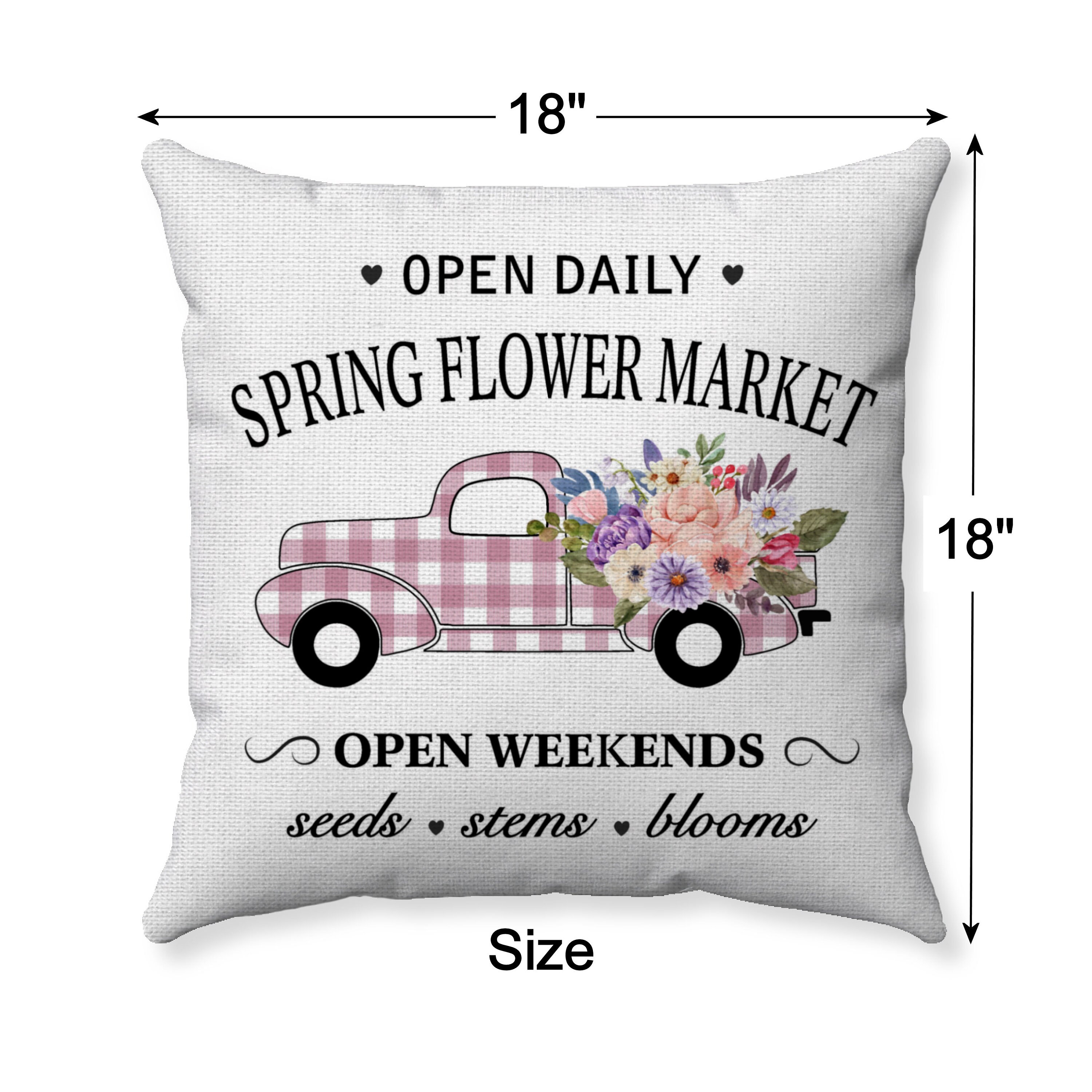 Home Reflections Spring Floral Truck Dec Pillow