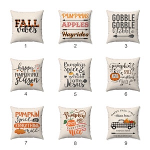 Thanksgiving Fall Pillow  - Autumn Farmhouse Home Decor - Fall Home Decor - Autumn Decor - Thanksgiving Decor - Pillow Cover - 9 Designs