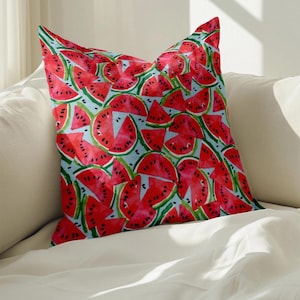 Watermelon Wedges Pillow - Summer Inspired - Watermelon Wedges - Summertime Pillow Cover - Made to Order -Throw Pillow