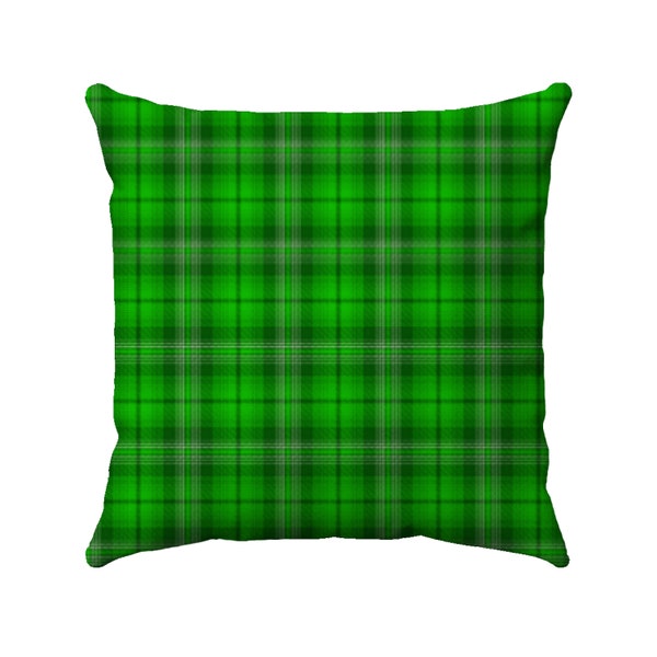 Green Plaid Pillow Etsy