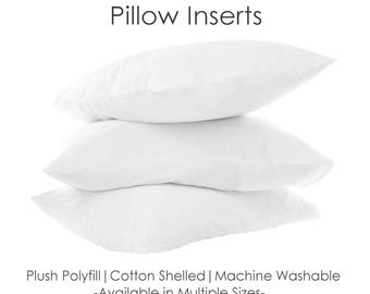 Cotton Pillow Insert - Square & Lumbar, USA Made, Machine Washable