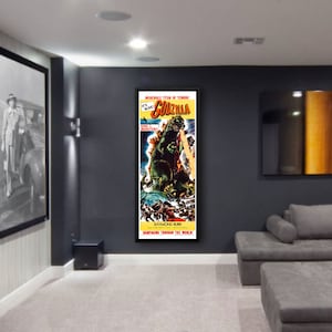 Godzilla 1954 Movie Poster: Restored Kaiju Canvas Art (24x60)
