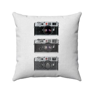 Retro Camera Throw Pillow: 35MM Vintage Photography Art
