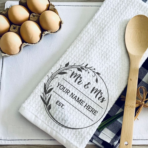 Mr and Mrs Towel Etsy