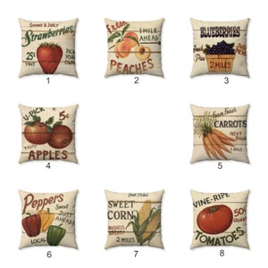 Farmhouse Pillow - Farm Fresh Strawberries - Farmhouse Decor - Rustic Decor - Shabby Chic Home Decor - Farm Roadside Sign - Throw Pillow