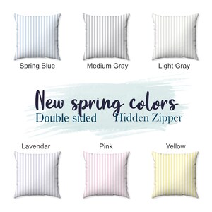 Spring Ticking Stripe Pillow - Spring Home Decor - Easter Accent Pillow Cover - Spring Palette - Nursery Decor - Decorative Pillow Cover