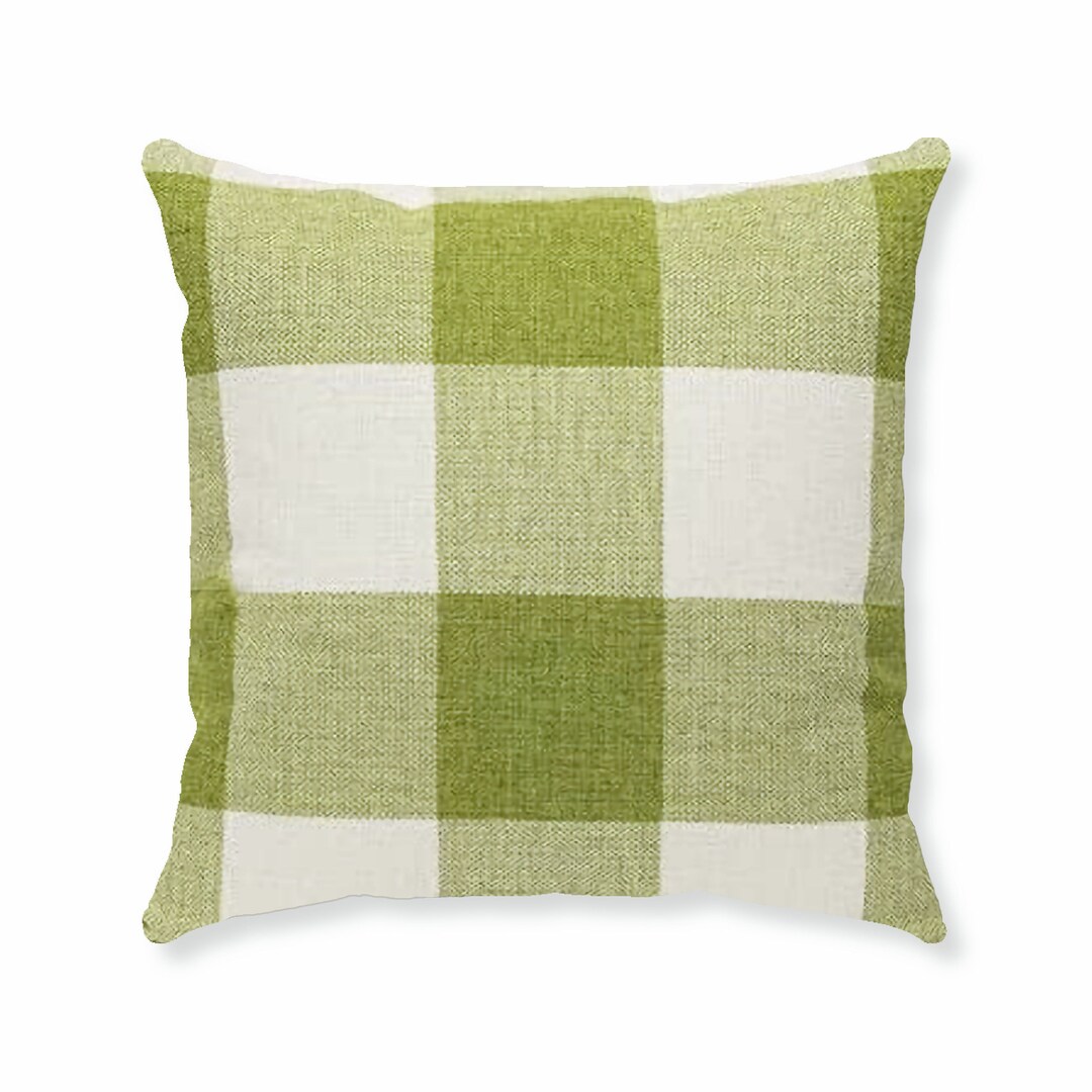 Spring Plaid Pillow Celery Green Buffalo Check Plaid - Etsy