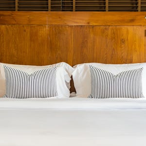 French Ticking Stripe Pillow - Premier Prints Classic Black and White - Farmhouse Ticking Stripe Pillow Cover - Cotton Twill - Throw Pillow