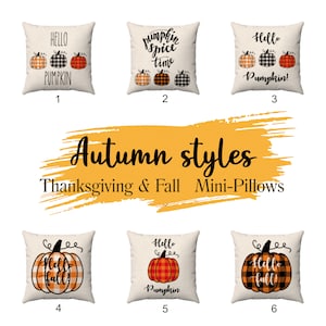 Fall Plaid Pumpkin Pillow - Plaid Pumpkins - Fall Home Decor - Autumn Home Decor - Hello Pumpkin - Throw Pillow Cover - 6 Designs