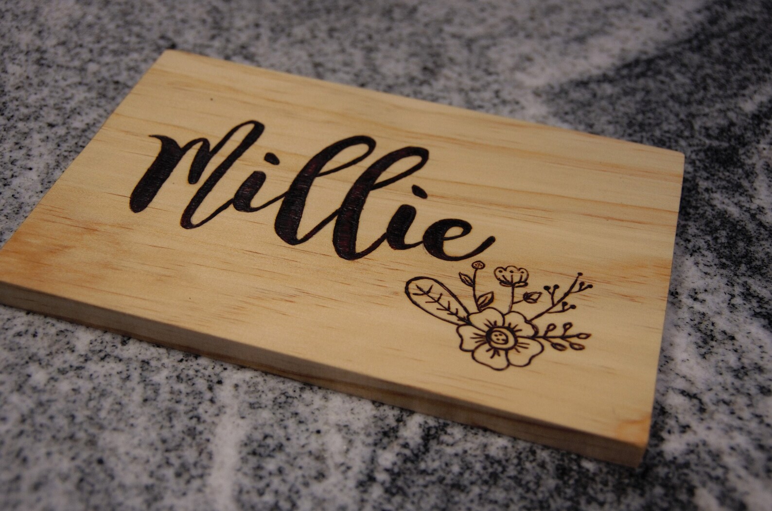 Custom made Wood Burned Name Plaque / Sign wall hanging. Etsy