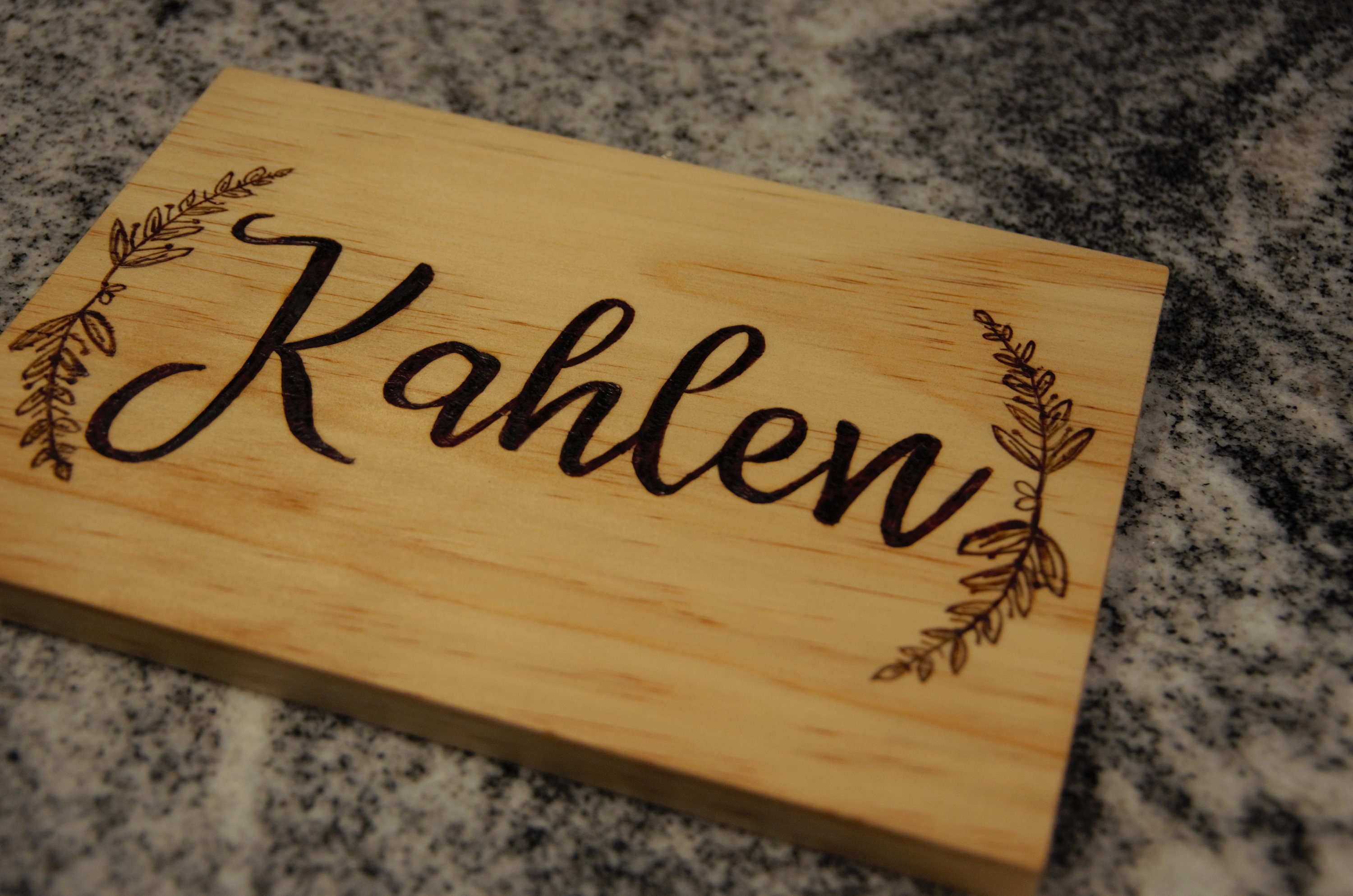 Custom made Wood Burned Name Plaque / Sign wall hanging. Etsy