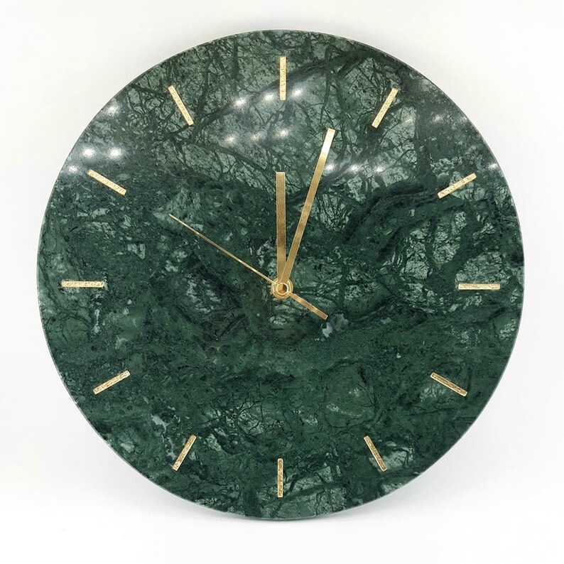 Marble Stone Clock Wall Clock White Marble Etsy