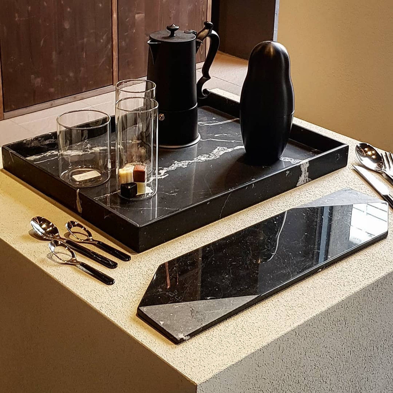 Black marble tray tray rectangular tray nero marquina marble Etsy