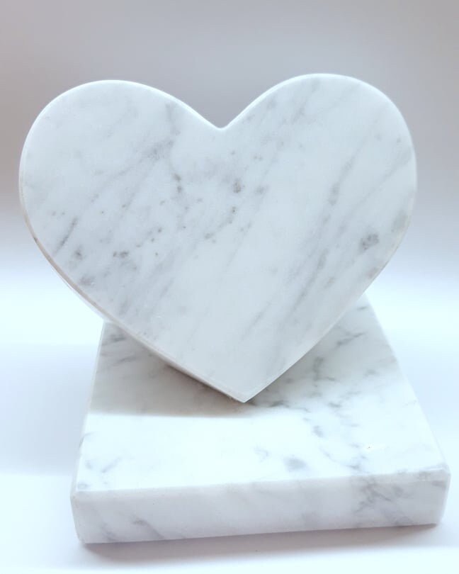 Figura de mármol corazón blanco mármol regalo amor corazón con | Etsy