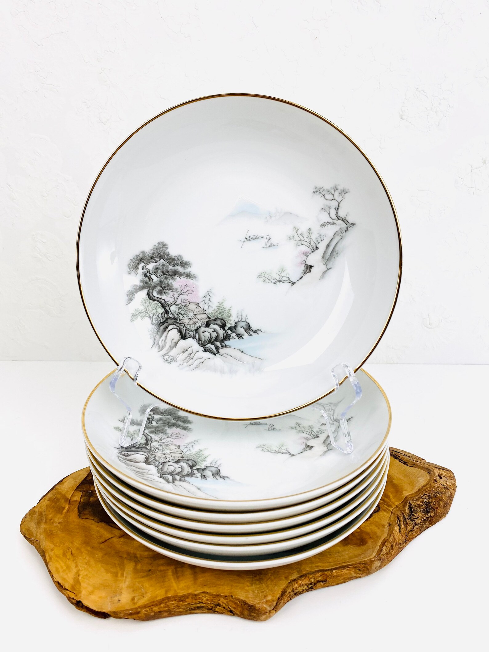 Set of 7 Delicate Japanese Style Soup Bowl/seizan Fine China Etsy