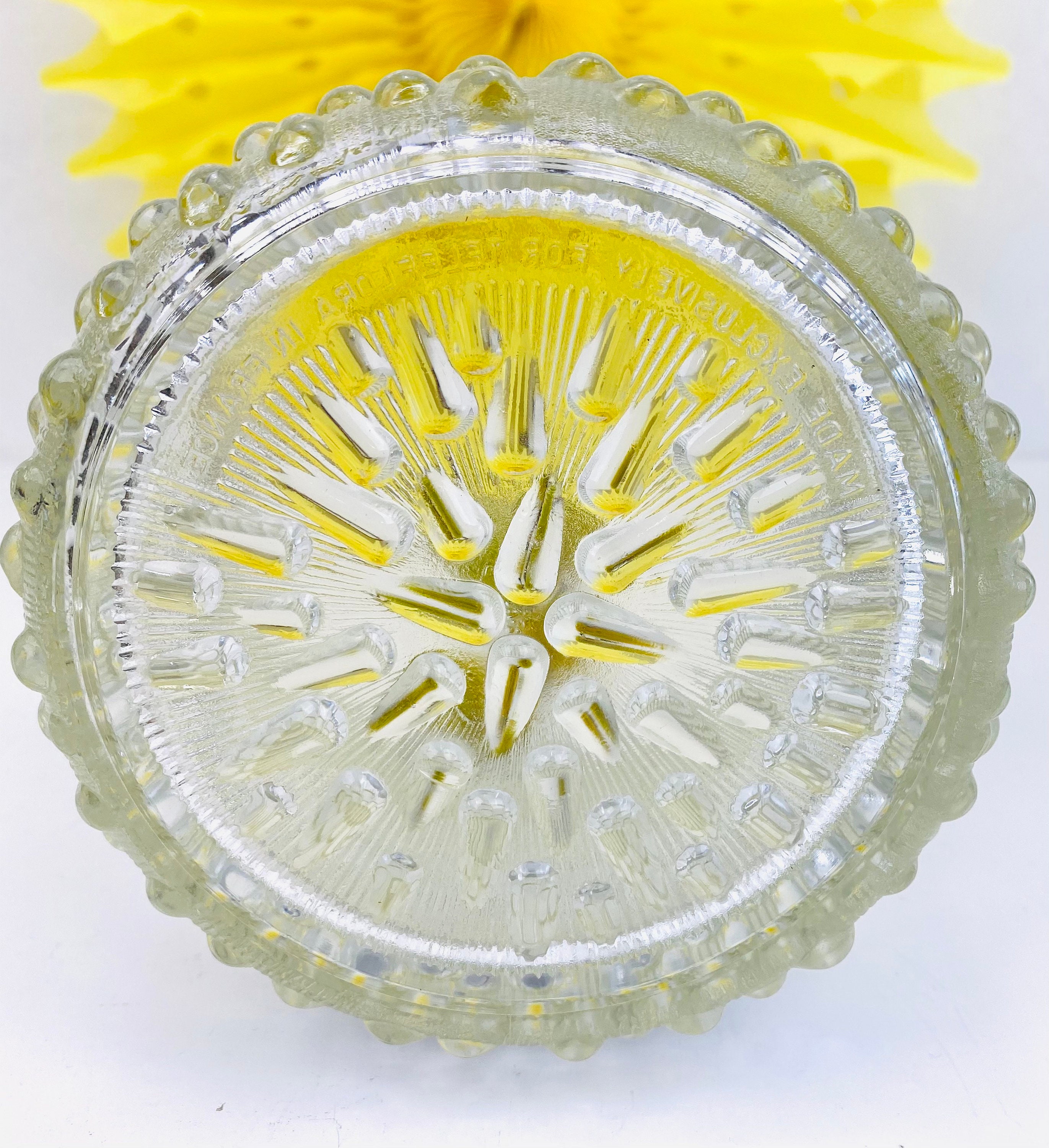 Vintage Clear Glass Ice Bucket With Tear Drop Textured Etsy