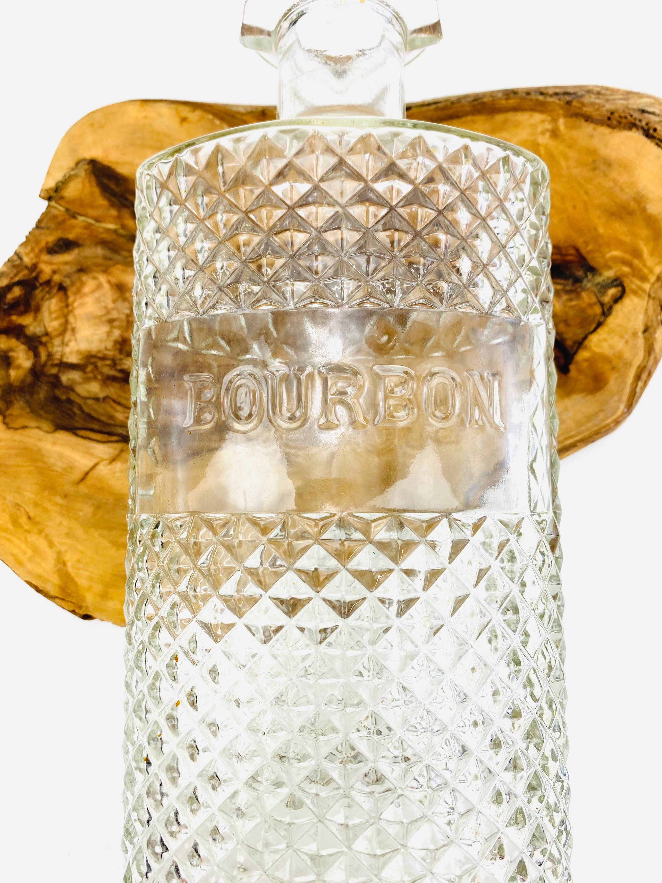 Vintage Glass Bourbon Decanter/Vintage Clear Glass Etsy