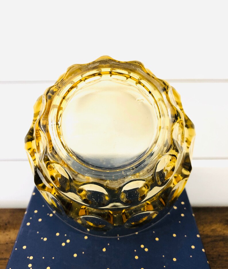 Vintage Yellow Glass Candy Bowl/Dish With Lid Etsy