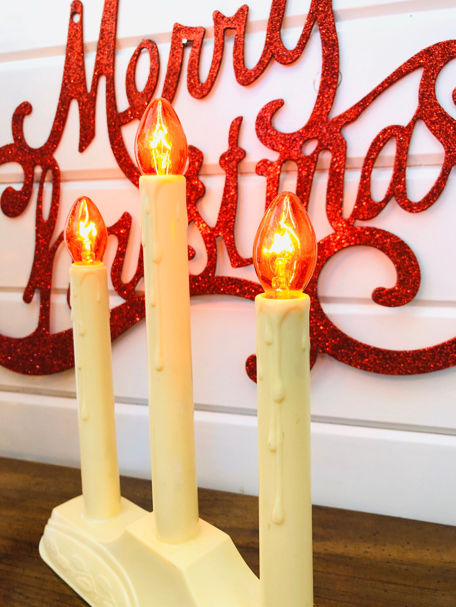 Vintage Christmas 3 Candle Light/Plug In Light Etsy