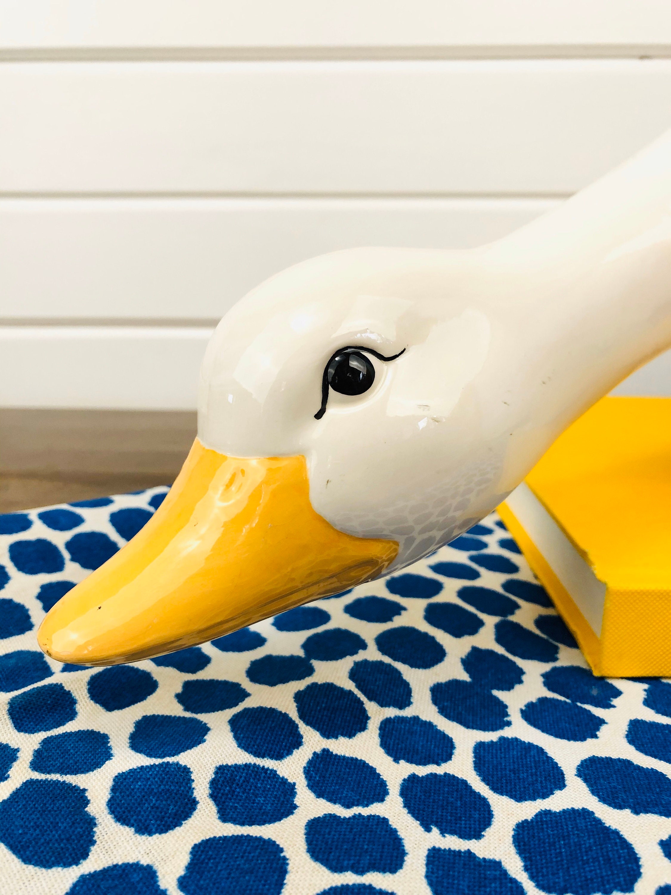 Large White Ceramic Goose Figurine/Statue Statement Piece Etsy