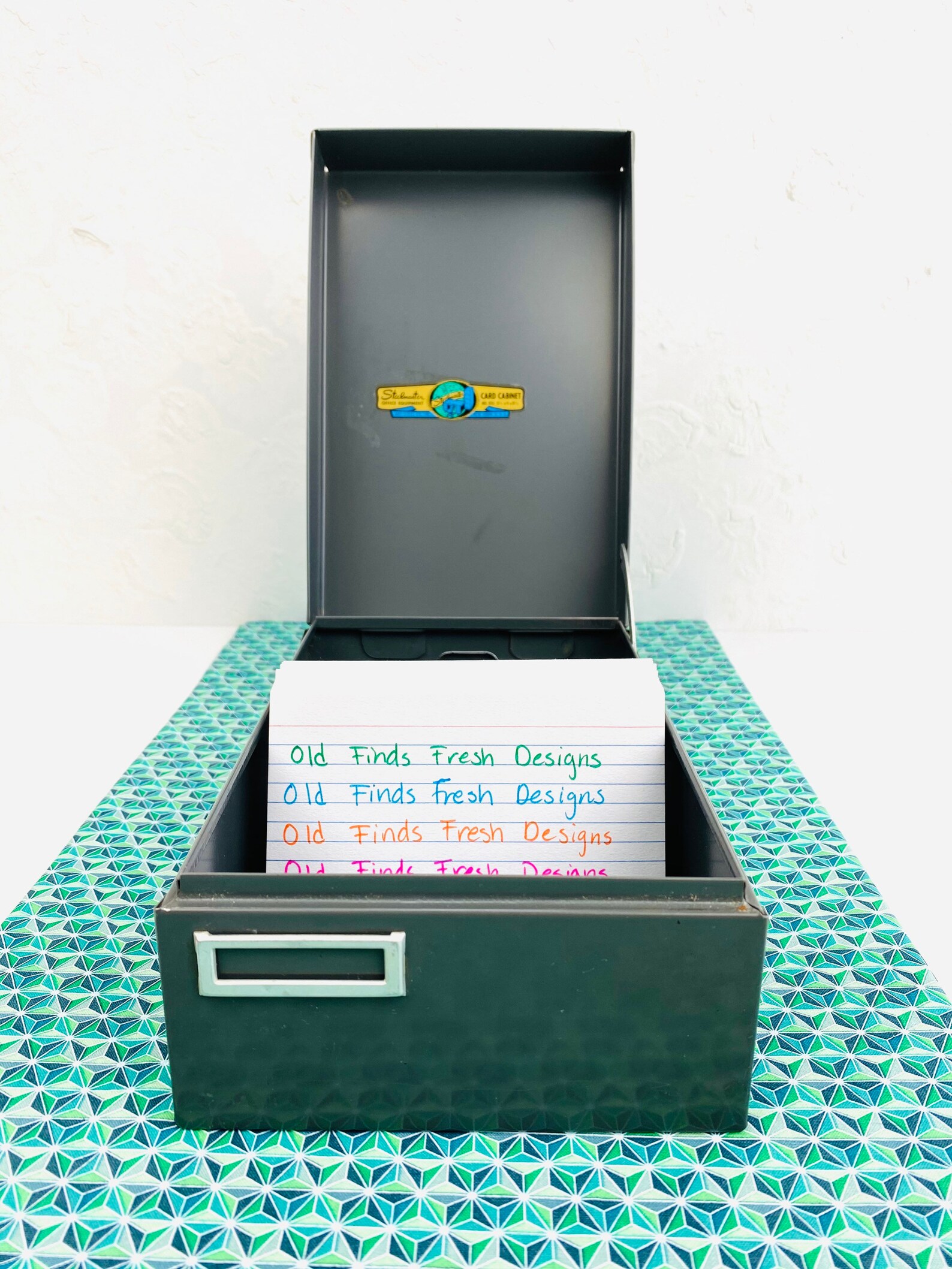 Vintage Gray Metal Card Box/Vintage Note Card Box/Gray Etsy