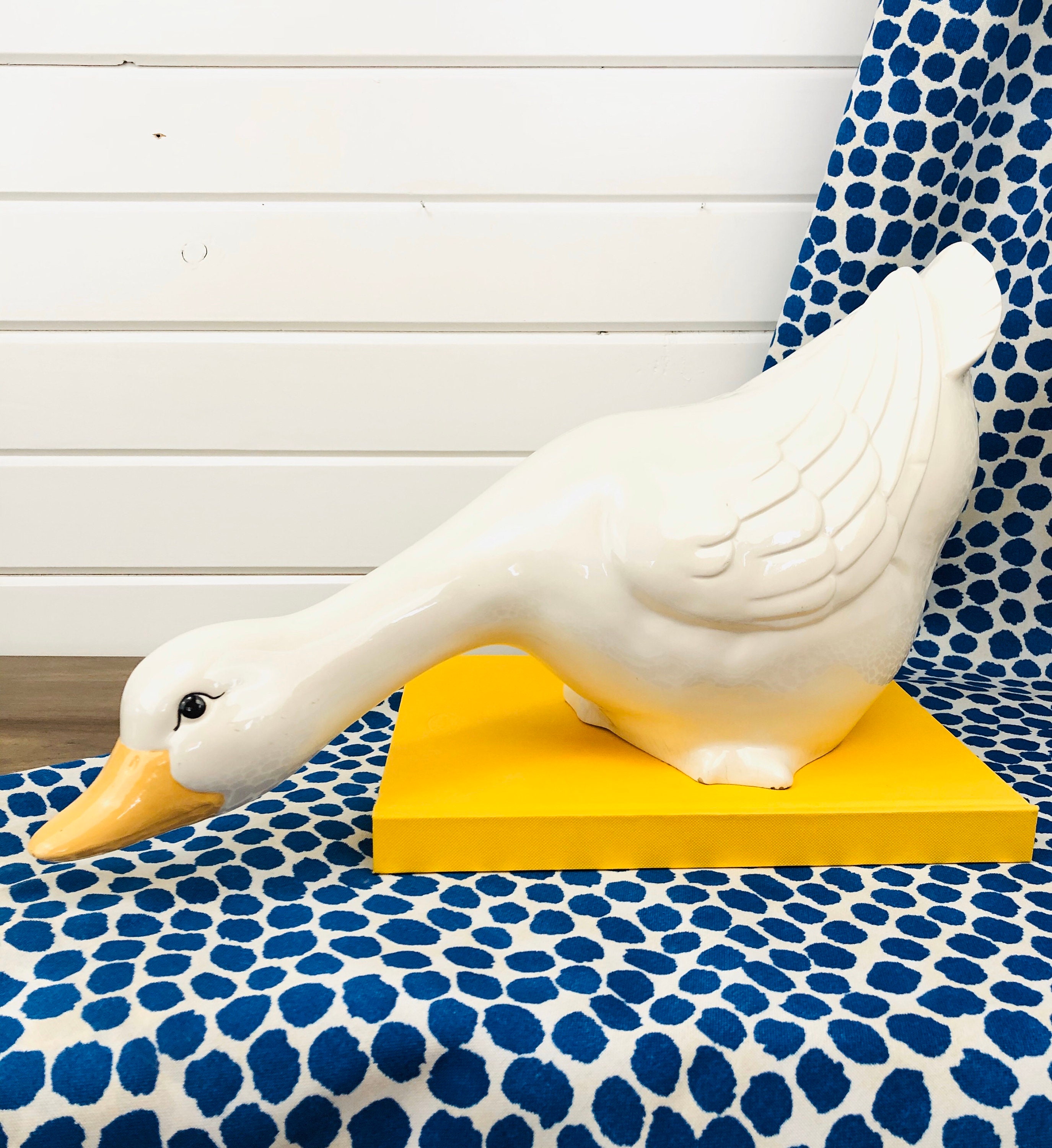 Large White Ceramic Goose Figurine/Statue Statement Piece Etsy